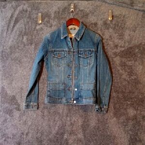 Eddie Bauer Jean Button Jacket Classic Vintage Trucker Look Womens Small